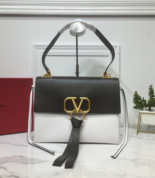 Valentino Garavani Vring Black/White Original Calfskin Shoulder Bag