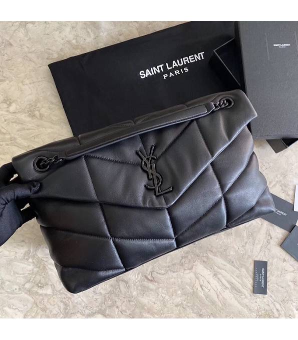 YSL Loulou Puffer Black Original Lambskin Leather Black Chain 35cm Shoulder Bag