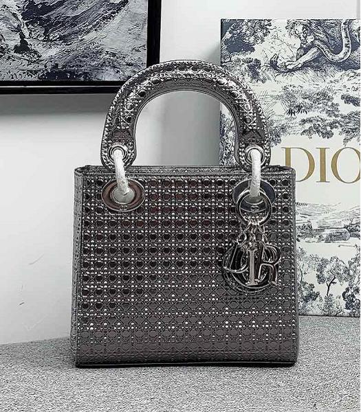 Christian Dior Original Lambskin Silver Metal 17cm Tote Bag Ancient Silver