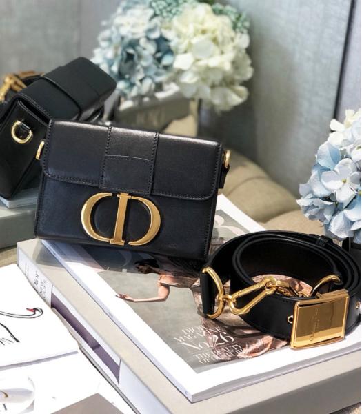 Christian Dior 30 Montaigne Original Calfskin Mini Box Bag Black