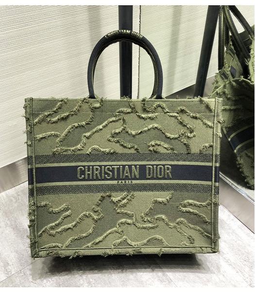 Christian Dior Original Canvas 41cm Book Tote Bag Green