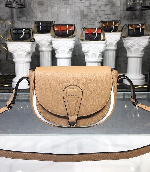 Fendi Apricot Original Leather 21cm Saddle Bag