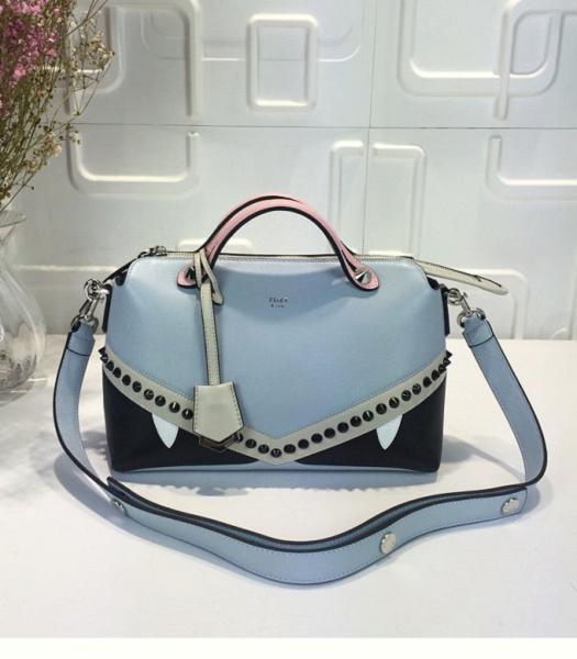 Fendi Light Blue/Black Original Leather 28cm By The Way Bag