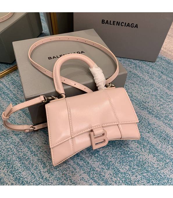 Balenciaga Light Pink Original Plain Veins Calfskin 19cm Hourglass Bag