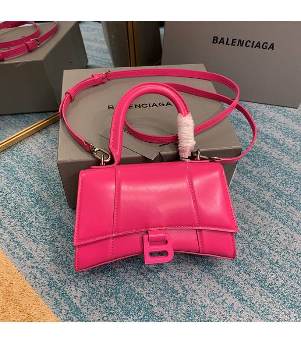 Balenciaga Rose Red Original Plain Veins Calfskin 19cm Hourglass Bag