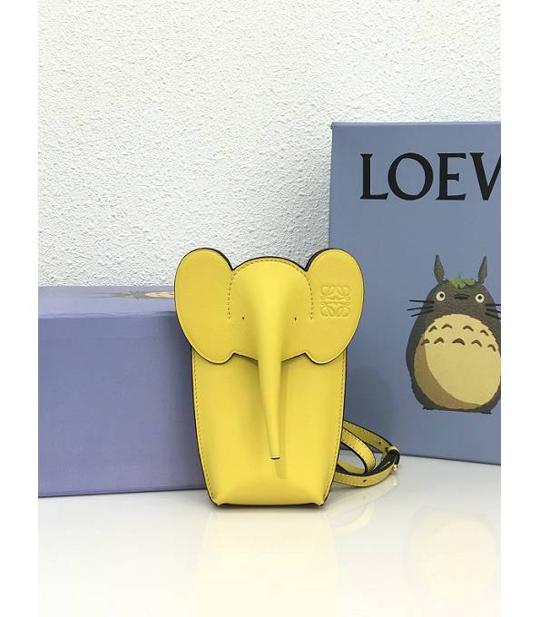 Loewe Yellow Original Calfskin Leather Elephant Pocket Bag