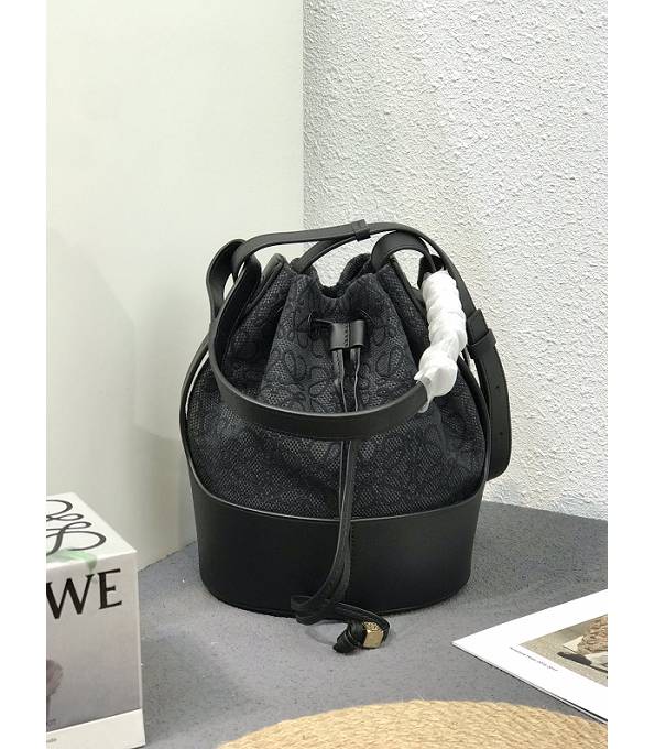 Loewe Canvas With Black Original Calfskin Leather Small Balloon Bag