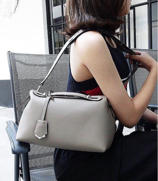 Fendi Grey Original Leather 28cm Medium By The Way Bag