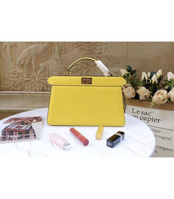 Fendi Yellow Original Leather 29cm Peekaboo ISeeU Bag