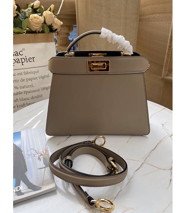 Fendi Grey Original Leather 27cm Peekaboo ISeeU Bag