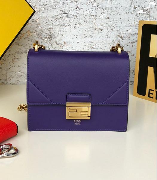 Fendi Kan U Purple Original Leather 19cm Small Shoulder Bag