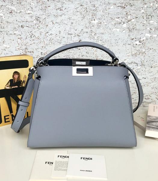 Fendi Peekaboo Iconic Essentially Grey Original Leather 27cm Shoulder Bag