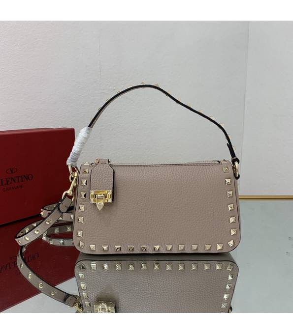 Valentino Valentino Garavani Rockstud Apricot Original Calfskin Golden Rivet 19cm Small Crossbody Bag