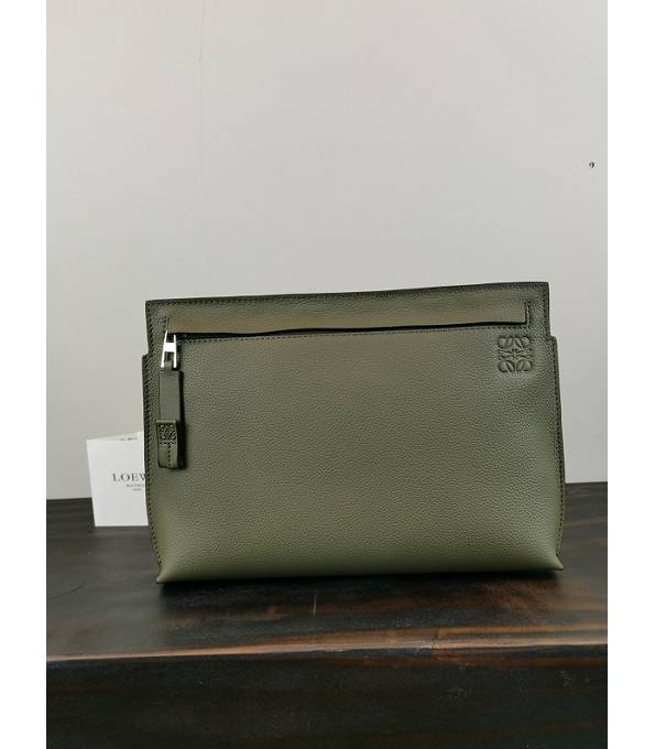 Loewe Army Green Original Calfskin Leather 29cm Pouch