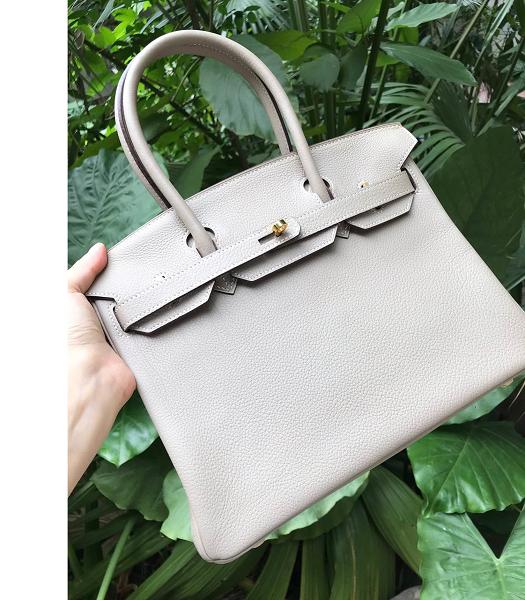 Hermes Birkin 30cm Bag Offwhite Imported Togo Leather Golden Metal