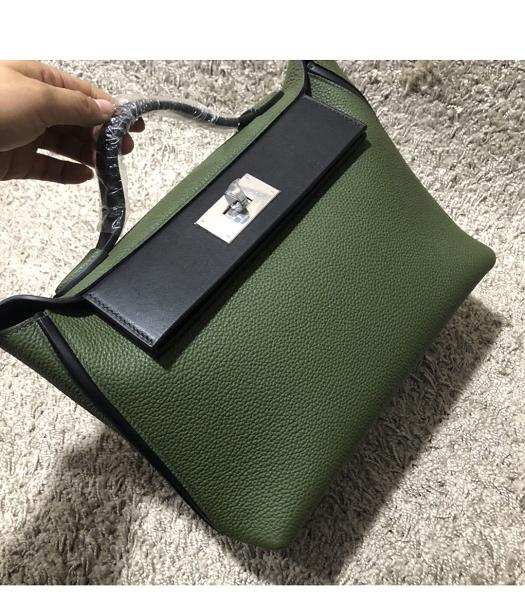 Hermes 24/24 29cm Tote Bag Army Green Imported Togo Leather Silver Metal