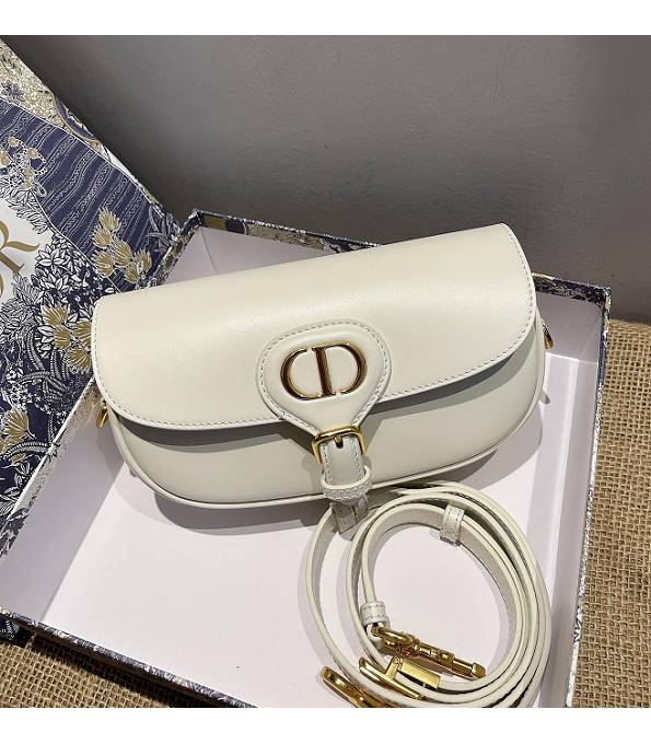 Christian Dior White Original Calfskin Leather Bobby East West Bag