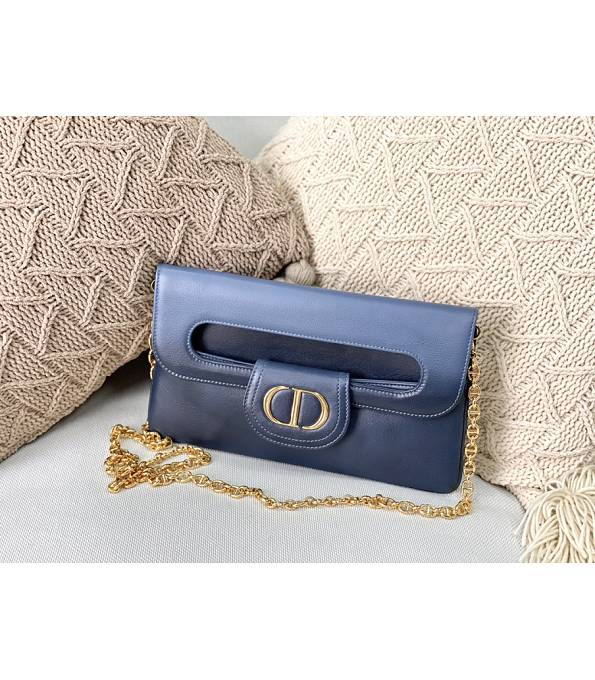 Christian Dior Medium DiorDouble Bag Blue Original Smooth Calfskin Leather