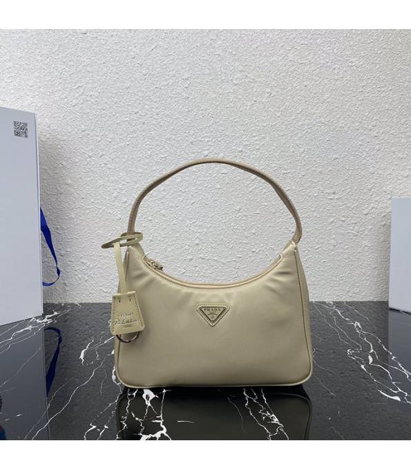 Prada Re-Edition 2000 Beige Original Nylon Mini Hobo Bag