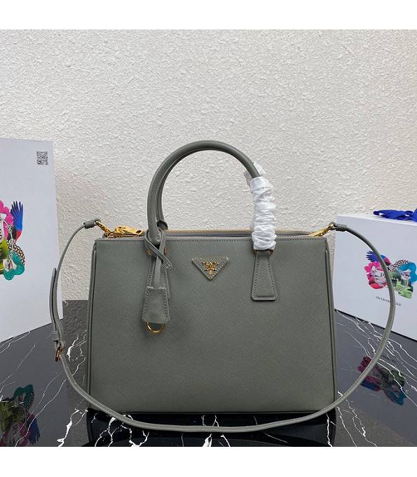 Prada Grey Original Saffiano Cross Veins Leather Medium Galleria Bag