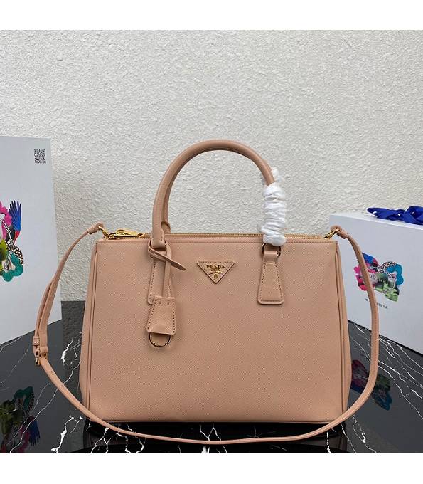 Prada Nude Pink Original Saffiano Cross Veins Leather Medium Galleria Bag