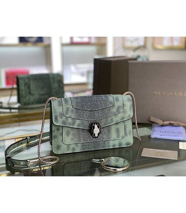 Bvlgari Mint Green Original Snake Veins Leather Serpenti Forever 22cm Bag