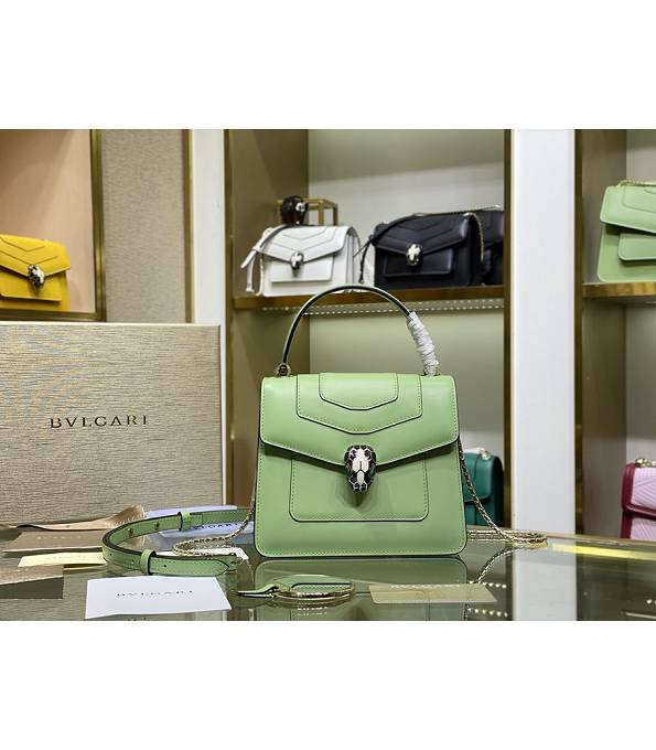 Bvlgari Apple Green Original Calfskin Leather 20cm Mini Tote Bag