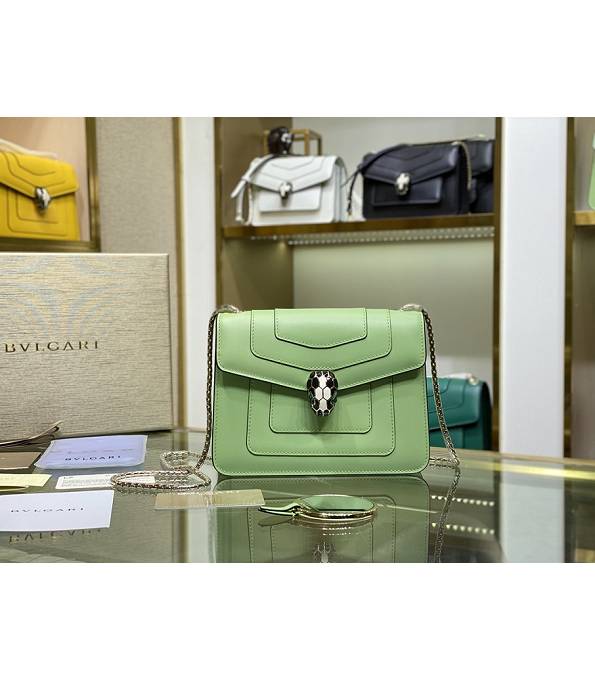 Bvlgari Serpenti Forever Apple Green Original Calfskin Leather 20cm Mini Chains Bag