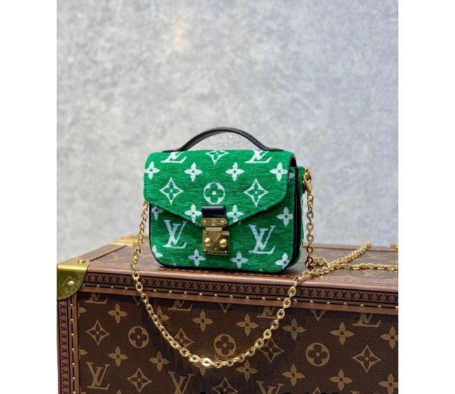 Louis Vuitton Micro Metis Bag in Green Monogram Velvet Jacquard M81494 2022