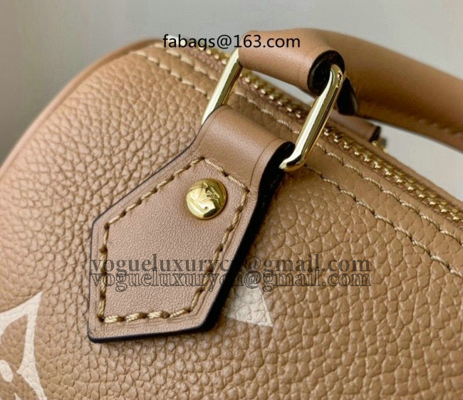 Louis Vuitton Nano Speedy Mini Bag in Bicolor Monogram Leather M81457 Beige 2022