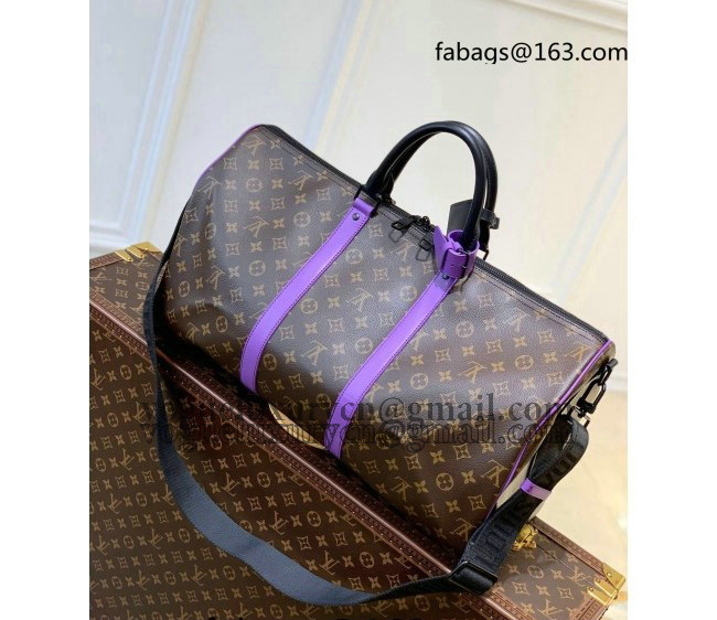 Louis Vuitton Keepall Bandouliere 50 Travel bag in Monogram Canvas M46259 Purple 2022