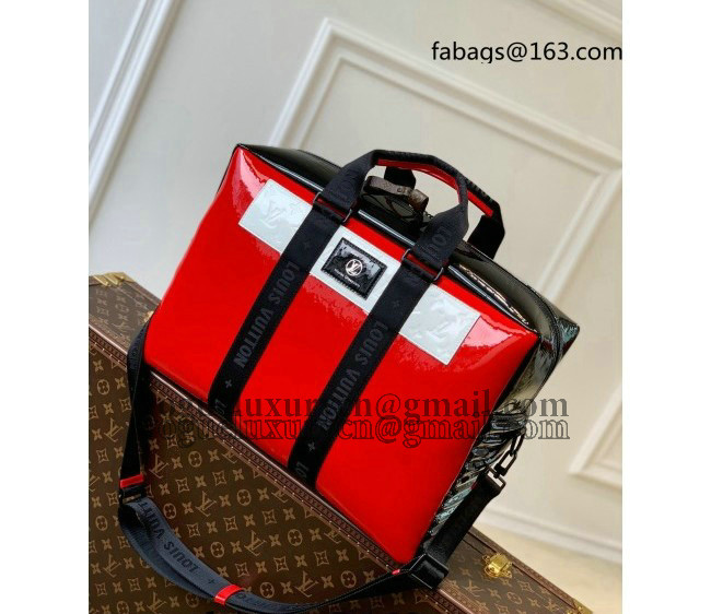 Louis Vuitton Neo Porte Documents Voyage Messenger Bag in Monogram Mirror Canvas M41122 Red 2022