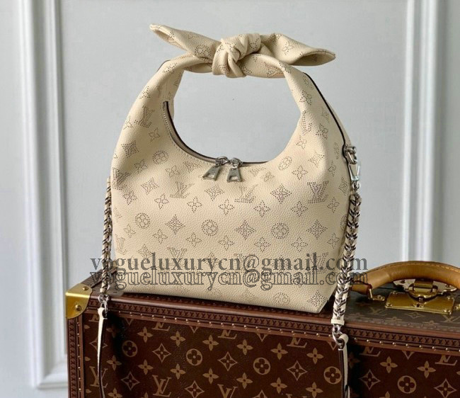 Louis Vuitton Why Knot PM Hobo bag in Mahina Perforated Leather M20700 Cream Beige 2022