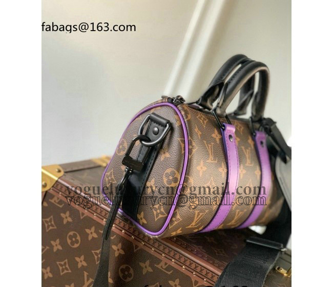 Louis Vuitton Keepall Bandouliere 25 Bag in Monogram Leather M46249 Purple 2022