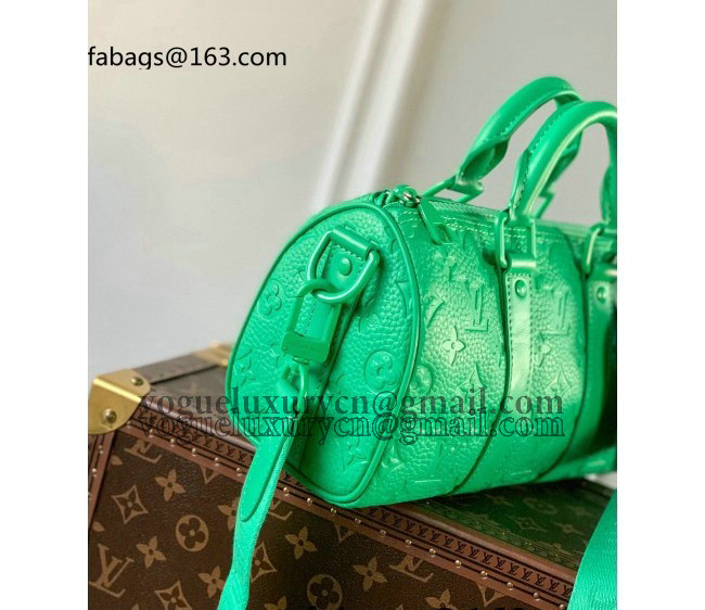 Louis Vuitton Keepall Bandouliere 25 Bag in Monogram Leather M20929 Minty Green 2022