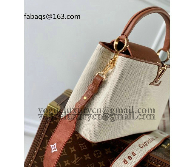 Louis Vuitton Capucines MM Bag in Canvas M59969 Brown 2022