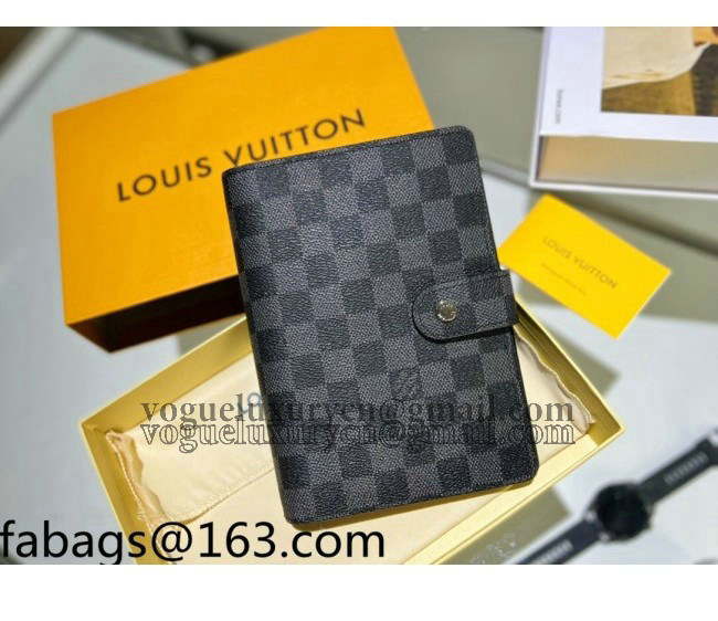 Louis Vuitton Medium Ring Agenda Notebook Cover in Damier Graphite Canvas 2022 0725