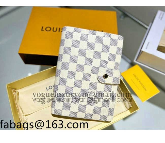 Louis Vuitton Medium Ring Agenda Notebook Cover in Damier Azur Canvas 2022 0725