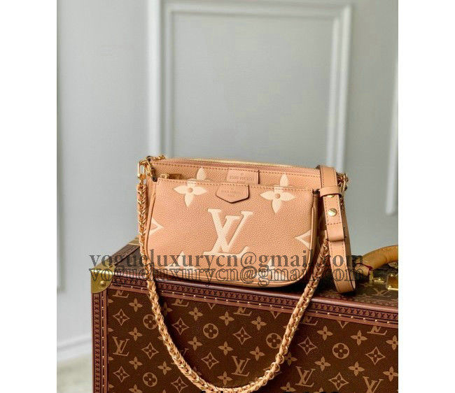 Louis Vuitton Gaint Monogram Leather Triple Shoulder Bag M80399 Beige 2022