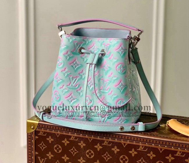 Louis Vuitton NeoNoe BB Bucket Bag in Monogram Leather M46173 Green/Purple 2022