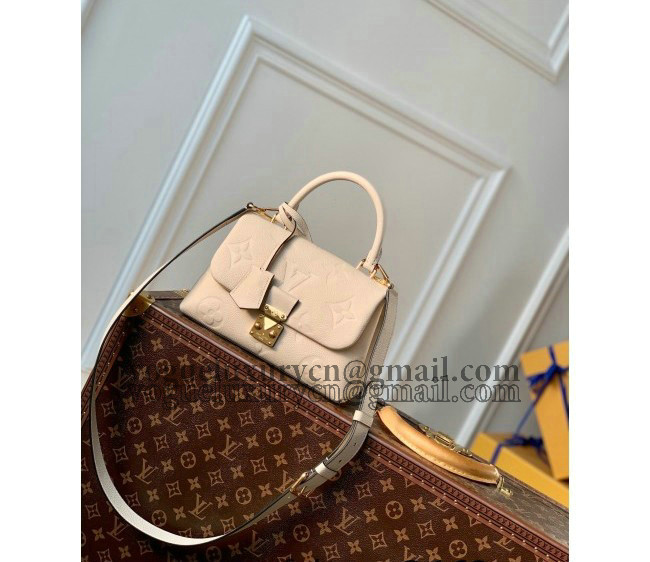 Louis Vuitton Madeleine BB Top Handle Bag in Bicolor Monogram Leather M46008 Creme Beige 2022