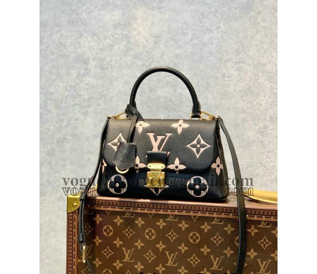 Louis Vuitton Madeleine BB Top Handle Bag in Bicolor Monogram Leather M45978 Black 2022