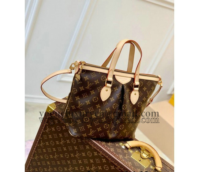 Louis Vuitton Palermo MM Bag in Monogram Canvas M40145 Nude 2022