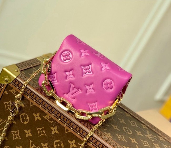 Louis Vuitton Beltbag Coussin Mini Chain Bag in Monogram Puffy Lambskin M81127 Purple 2022