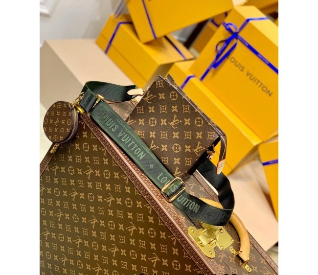 Louis Vuitton Pouch on Strap Mini Crossbody Bag M47546 Monogram Canvas/Green 2022