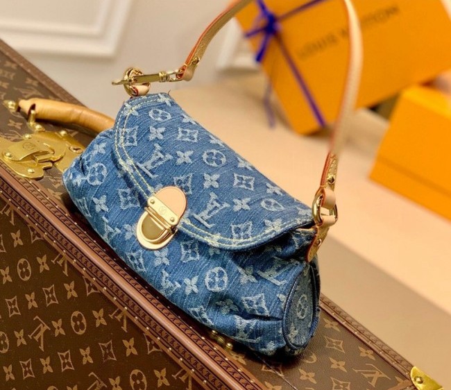 Louis Vuitton Vintage Monogram Denim Shoulder Bag M95050 Blue 2022