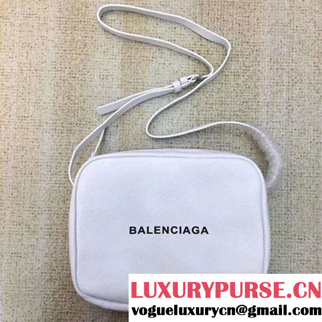 Balenciaga Everyday Logo Calfskin Medium Camera Bag White 2017 (JM-7103002 )