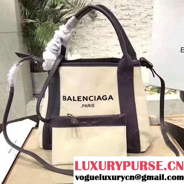 Balenciaga Denim Navy Cabas Mini Bag White/Gray 2017 (JM-7111536 )