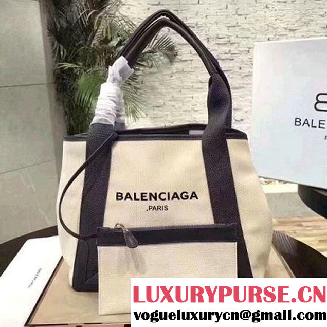 Balenciaga Denim Navy Cabas Small Bag White/Gray 2017 (JM-7111531 )