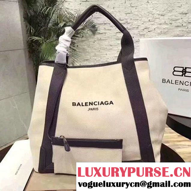 Balenciaga Denim Navy Cabas Large Bag White/Gray 2017 (JM-7111521 )